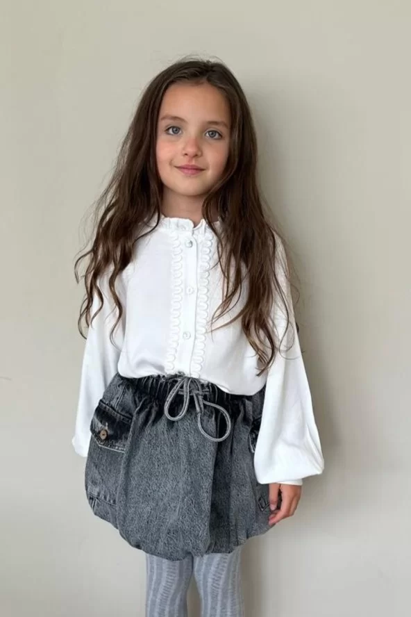 Charlie Petite Blouse Meisjes Wit Creme